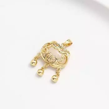 Микро-инкрустированное сохраняющее цвет ручной работы ожерелье, материал для украшения, золотой Dark brown(Ruyi Ping An Lock Pendant 1)