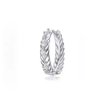 Микро-инкрустированные цирконом серьги-пшеничные колосья, большие серьги, трансграничные, горячо продаваемые, серьги-безопасные, универсальная серьга-кольцо с листом copper