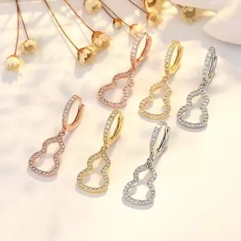 Микро-инкрустированный цирконий тыква ушной крючок пряжка серьги кольцо серьги золотые серьги ювелирные изделия