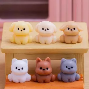 Микро-ландшафтное украшение Милая собака Животное Изделия из смолы Офисное украшение для рабочего стола автомобиля Украшение sitting puppy 10pcs