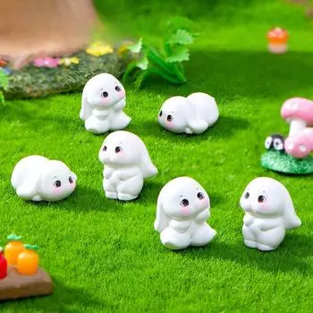 Микро-ландшафтное украшение, милый кролик, фигурка животного, ручная работа из смолы, украшение для рабочего стола, автомобиля chubby rabbit 10pcs