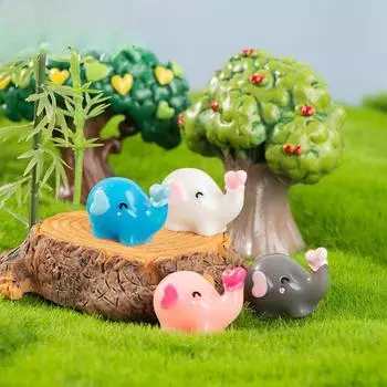 Микро-ландшафтное украшение, милый мультяшный слон, украшение из смолы, садовые принадлежности, настольное украшение для автомобиля 2*1.5cm 10pcs розовый