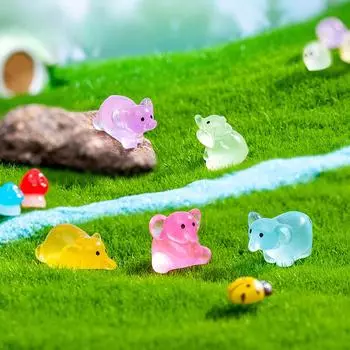 Микро-ландшафтное украшение, мультяшная милая светящаяся маленькая кукла-слон, поделки из смолы, садоводство, настольное украшение в виде слона Mengmeng Elephant 10pcs