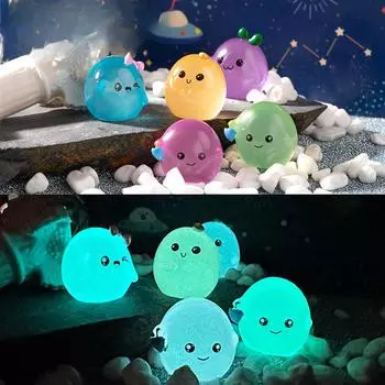 Микро-ландшафтное украшение, мультяшный милый цветной светящийся небольшой групповой смоляной декор, настольный автомобиль, аксессуары для украшения дома luminous small dumpling зелёный