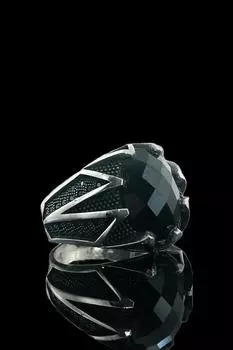 Микро-оникс, очень элегантное стильное мужское кольцо высшего качества из серебра 925 пробы