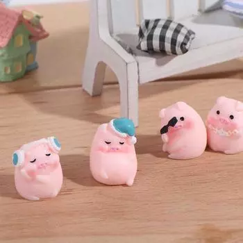 Микро-пейзажные украшения, мультяшная свинья, поделки из смолы, автомобиль, креативный интерьер, украшение для домашнего рабочего стола, украшения, автомобильные аксессуары