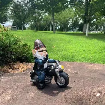 Микро-статуэтка гнома со средним пальцем Прямой средний палец Провокационный гном Ландшафтный декор для сада Садовые фигурки из смолы