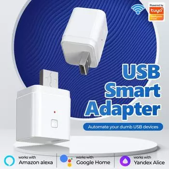 Микро-USB-адаптер 5 В, беспроводной переключатель Wi-Fi, разъем для зарядки USB с функцией интеллектуального таймера, управление через приложение, работа с помощником Alexa Google Home 1pcs