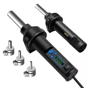 Микрофен горячего воздуха 8018LCD демонтажная пайка паяльная станция SMD 220 В термофен для сварки ремонтный инструмент 8208