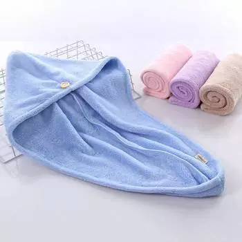 Микрофибра Magic Quick Cap Dry Towel Сухая шапочка для волос Банная шапочка для волос Быстрая сушка для волос Фен 25 * 65cm синий