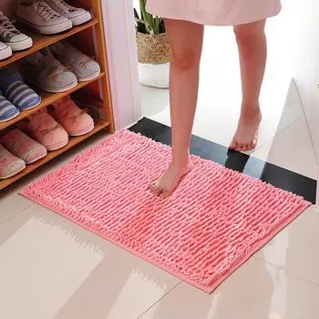 Микрофибра Синель Длинный шерстяной коврик для пола Коврик для двери Впитывающий нескользящий коврик для ног Пылезащитный коврик 40*60 33*50