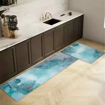 Микрофибровый кухонный двухкомпонентный коврик для пола, подставка для ног, домашний балконный ковер, длинный, нескользящий, впитывающий масло и воду 40*120/40*60