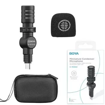 Микрофон Android BOYA Connector Мини-микрофон для Android-смартфона, планшета, ноутбука, аудио- и видеозаписи, видеоблога, разъем USB-C Type-C
