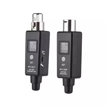 Микрофон беспроводной XLR передатчик и приемник 12 В/48 В UHF беспроводная микрофонная система для аудиомикшера чёрный