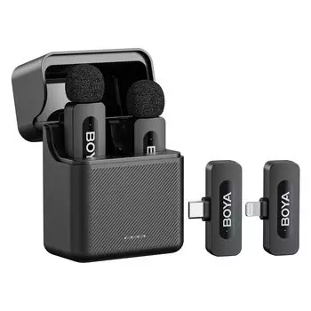 Микрофон BOYA Combo 2in1 Pin Совместим с людьми, которые могут использовать его одновременно Дальность передачи 100 м Шумоподавление Синхронизация звука и изображения Ультраминиатюрный