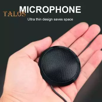 Микрофон для конференций Plug-and-Play, всенаправленный конденсаторный микрофон с углом обзора 360 градусов, нескользящая основа, высокочувствительный настольный компьютерный микрофон 3.5mm