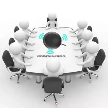 Микрофон для конференций Yousheng Plug-and-Play, всенаправленный конденсаторный микрофон с углом обзора 360 градусов, нескользящая основа, высокочувствительный настольный компьютерный микрофон 3.5mm