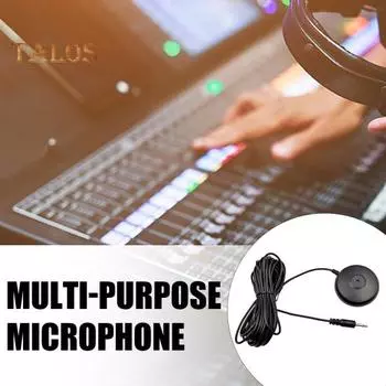 Микрофон для ноутбука, всенаправленная диаграмма направленности, универсальный проводной настольный микрофон Plug-and-Play с высокопроизводительным чипом чёрный