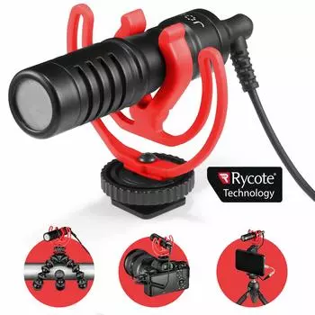 Микрофон для смартфона Joby, направленный мобильный микрофон Wavo, крепление Windjammer Shock Mount, в комплекте соединительный штекер TRS и TRRS, встроенный разъем 3,5 мм