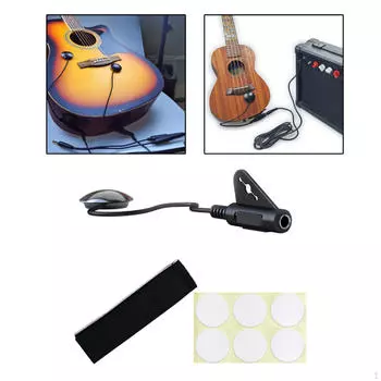 Микрофон Пьезо -звукосниматель, -преобразователь -звукосниматель с кабелем для арфы, скрипки, баса Standard