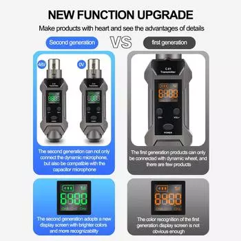 Микрофон, подключенный к беспроводной преобразовательной головке, прием передачи сигнала, передача сигнала чёрный