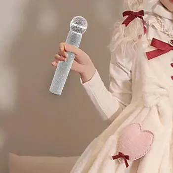 Микрофон ролевая игрушка модель для костюмированного реквизита пение активность шоу запись вечеринка по случаю дня рождения белый