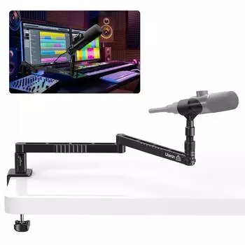 Микрофонная стойка VIJIM LS26, микрофонный кронштейн для настольной подставки с зажимом, регулируемый угол наклона, с винтовым креплением 14 38 58