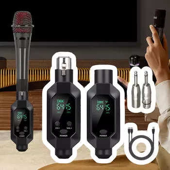 Микрофонные передатчики Приемник Микрофонный адаптер Система защиты от помех Студия звукозаписи 1 for 1