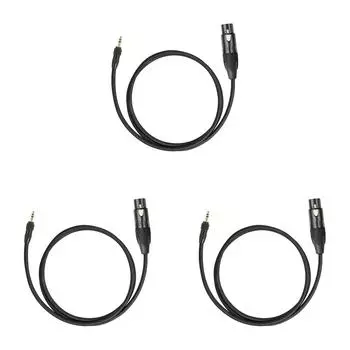 Микрофонный кабель 3,5 мм с разъемом XLR, 2 м, штекер-мама, шнур стерео XLR 1/8 дюйма #