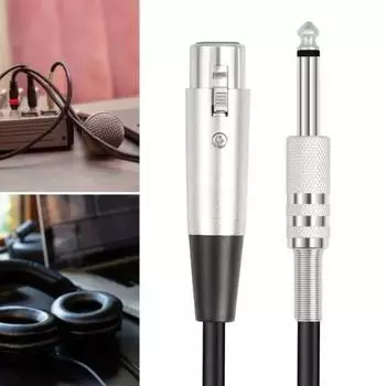 Микрофонный кабель для микшеров Female XLR к 45295 (6,35) TS моно микрофонный кабель 3M чёрный