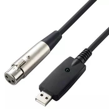 Микрофонный кабель ELECOM 5 м XLR черный совместимость с iPhone 16 Plug-USBA [проверенная серия] DH-XLRU50BK