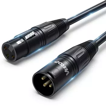 Микрофонный кабель Veetop XLR-кабель Canon Микрофонный удлинитель «папа-мама» XLR-сбалансированное соединение для профессиональной записи с микрофона