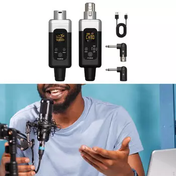 Микрофонный передатчик, приемник, адаптер, беспроводная микрофонная система для динамика на тележке 2pcs