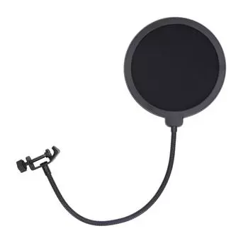 Микрофонный поп-фильтр, двухслойная сетка, защищающая от брызг, гибкий шланг, вращающийся на 360 градусов, микрофон, защита от ветра