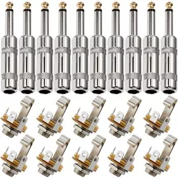 Микрофонный разъем Xiatiaosann TS, панельный, гнездовой, с прочным TS-моноразъемом под пайку 6,35 мм 6,35 мм (20 шт.)