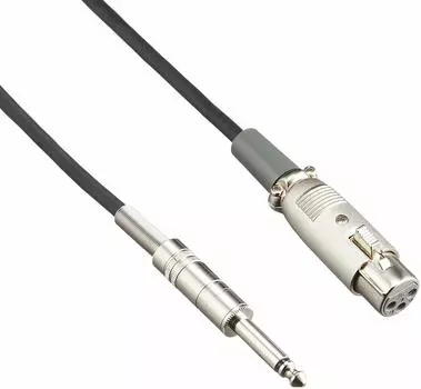 Микрофонный шнур 3м монофонический штекерный (6.3 штекер-3 гнездо)