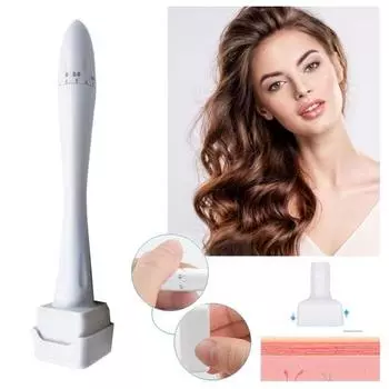 Микроигольчатый дермароллер для мужчин и женщин 0,25 мм Инструмент для ухода за кожей с эргономичной ручкой для кожи головы Портативный набор микроигольчатых роликов белый