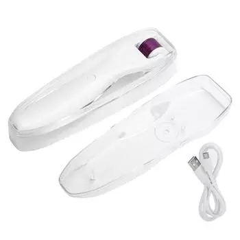Микроигольчатый дерматологический ролик с вибрацией Микроигольчатый ролик для лица Фотонная терапия Световой ролик