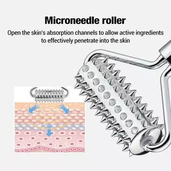 Микроигольчатый массажер для лица из цинкового сплава, роликовая ложка для крема, введение, похудение, усвоение питательных веществ всем телом