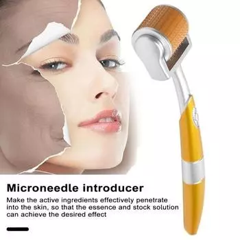 Микроигольчатый роликовый косметический прибор с микроиглами 0,2/0,25/0,3/0,5 мм, нескользящий инструмент для микродермабразии с длинной ручкой 0.20mm
