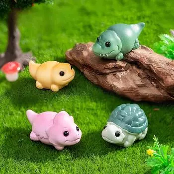 Микроландшафт Рептилия Декорация Ящерица Динозавр Крокодил Черепаха Изделия из смолы Аквариум Украшения для аквариума Аксессуары reptile 10pcs