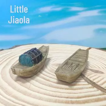 Микропейзаж DIY Миниатюрный Украшение Рыболовной Лодки Wupeng wooden boat