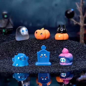 Микропейзаж Хэллоуин Милый Призрак Безликий Человек Тыква Кот Эльф DIY Декоративные Аксессуары Виджет Halloween Elf 5pcs