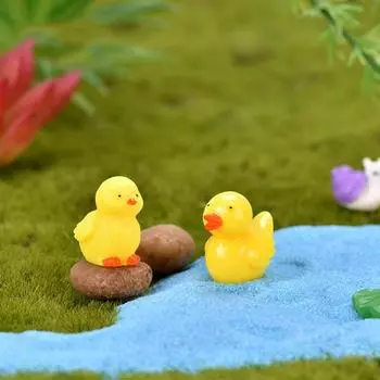 Микропейзаж Леопард Украшения Дельфин Животные Аксессуары Кролик Лиса Подарок Маленький Кот Маленький Мультяшный Смола Ювелирные Изделия Аксессуар Yellow duck