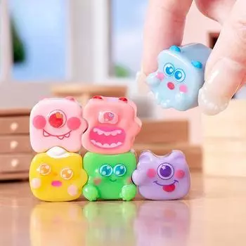 Микропейзаж Маленький Монстр Головоломка Украшение Мультфильм Квадрат Животное Смоляные Изделия Автомобиль Украшение Рабочего Стола Little Monster Puzzle10pc зелёный