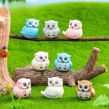 Микропейзаж Милая фигурка совы Украшения Садовые украшения Аксессуары Виджет для рабочего стола автомобиля Q version owl 10pcs