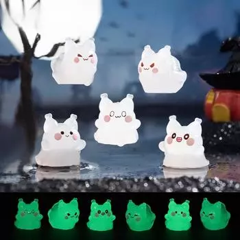 Микропейзаж Милая светящаяся в темноте фигурка кота Маленькое привидение Декоративные аксессуары для рабочего стола Мини-украшения Luminous cat ghost10pc