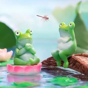 Микропейзаж Милая Веселая Лягушка Украшения Сделай Сам Слепая Сумка Аксессуары Мини Настольные Виджеты для Автомобиля Fun Frog5pcs