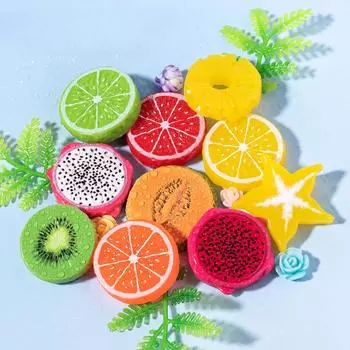 Микропейзаж Моделирование еды Игрушка Фруктовый ломтик Смоляное украшение Материал для поделок Чехол для мобильного телефона Заколка для волос Аксессуар Наклейка на холодильник Artificial fruit10pcs