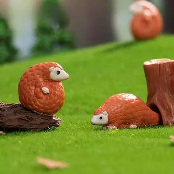 Микропейзаж мультфильм милый панголин лес животное смоляной орнамент Diy декоративные аксессуары настольный орнамент Pangolin 10pcs